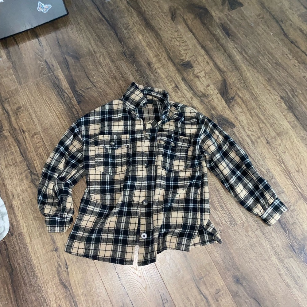 Oversized Plaid Button-Up Shirt